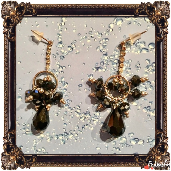 Silver Fashion Crystal Dark Blue Dangle Earring - Picture 5 of 5